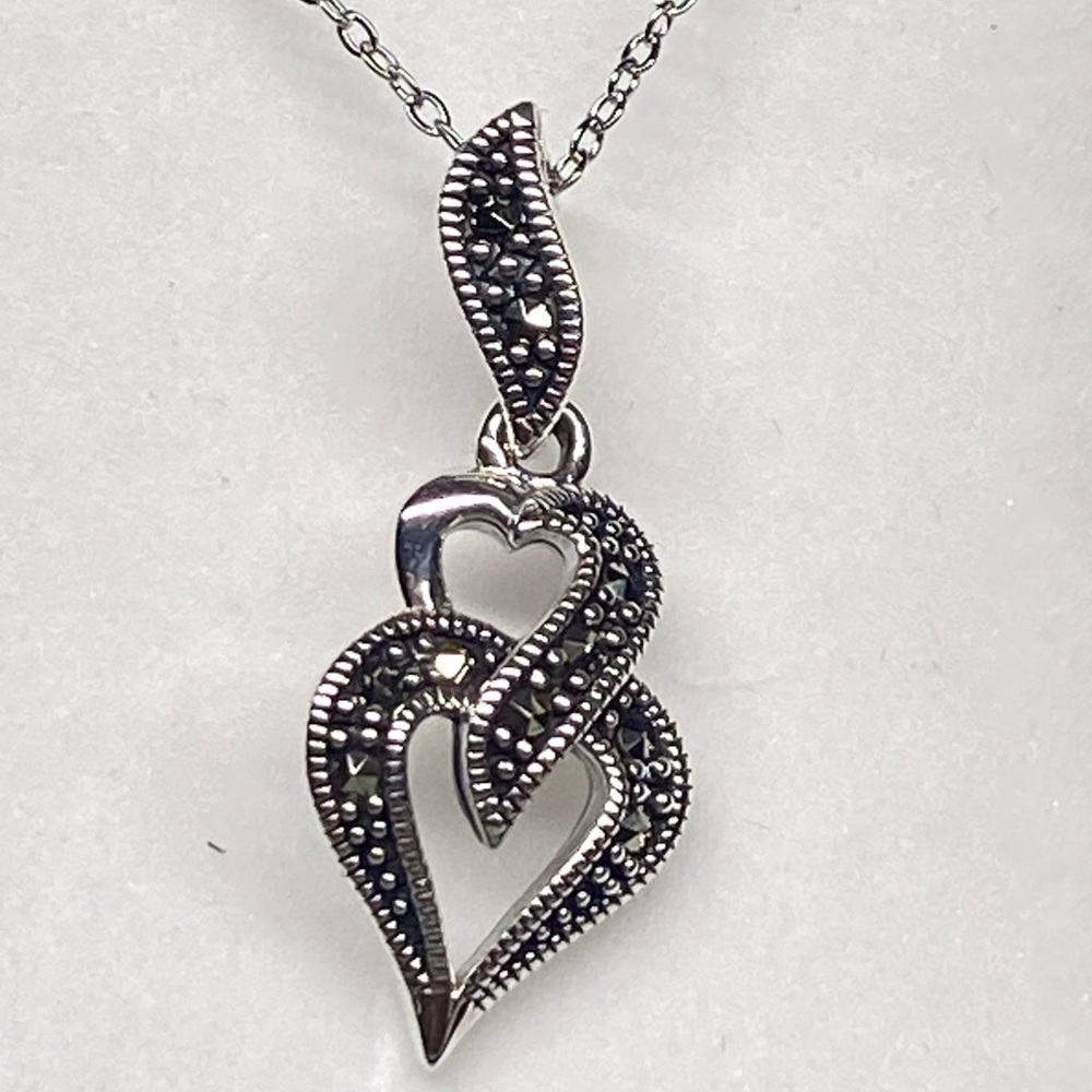 Marcasite heart necklace